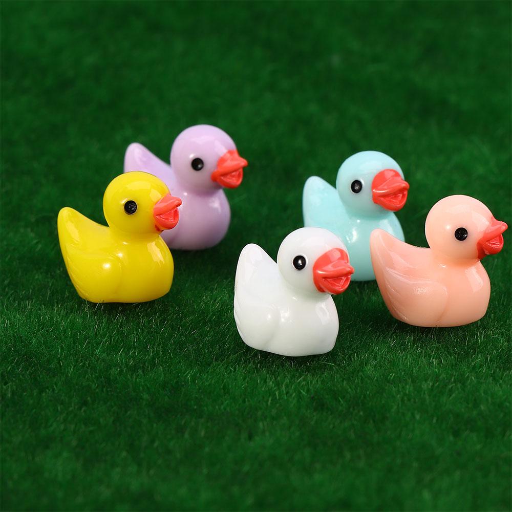 Home Garden Fairy Crafts Decoration Resin Ornaments Figurine Miniature Yellow ducklings