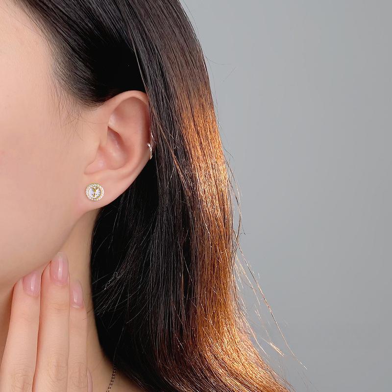 Romantic Rose Bow Round Earrings for Women with Light Luxury High-end Earrings