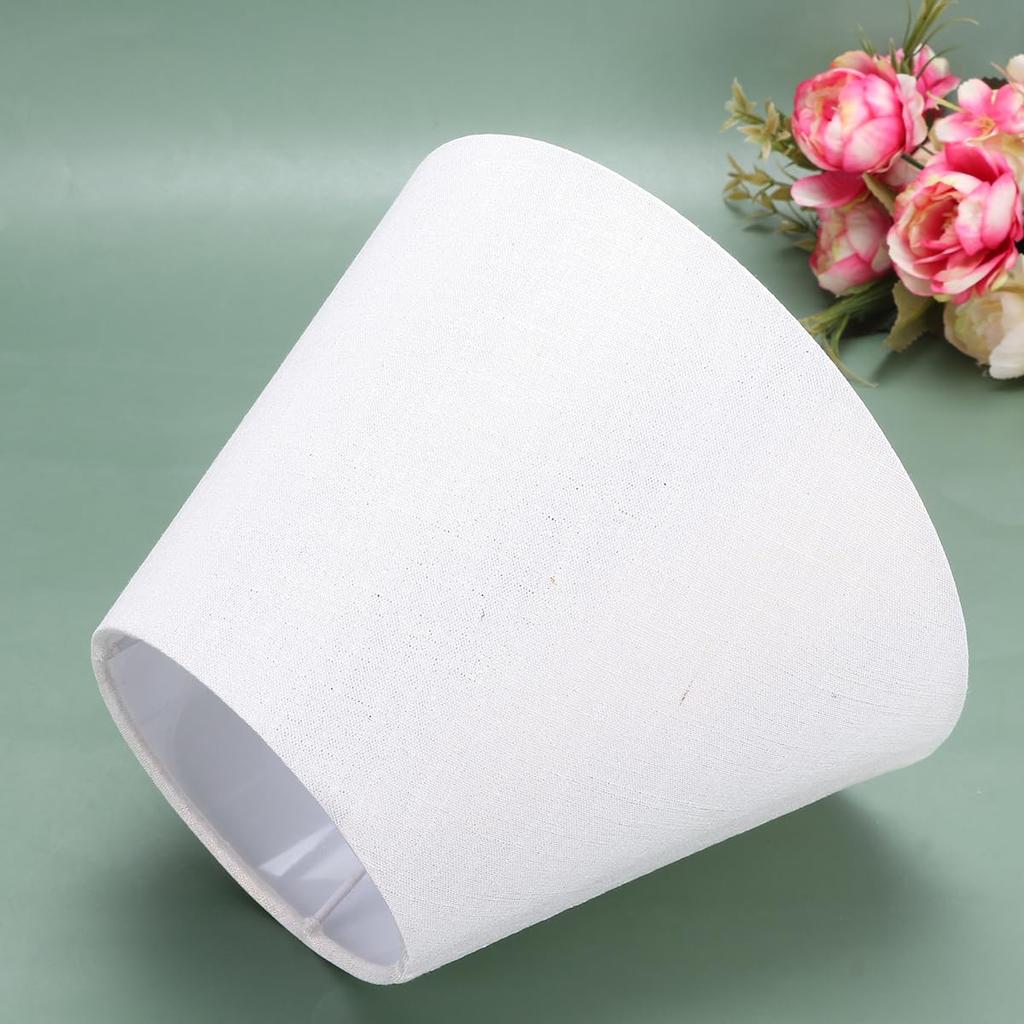 NUOLUX E27 Burlap Lampshade, 9.1" X 9.1" X 7.1", Barrel-Shaped Fabric Table Light Cover for Living Room and Bedroom