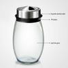 7-Piece Spice Jar Set Rotating Glass Seasoning Bottles with Lids Storage Rack for Salt Sugar Pepper Kitchen Counter Organizer