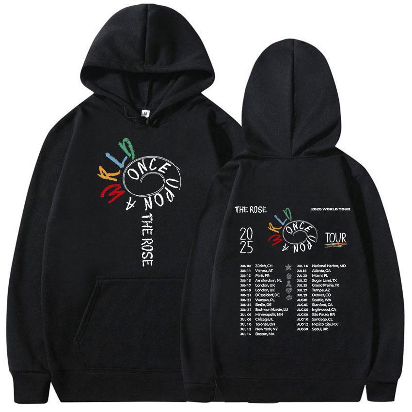 Kpop The Rose Once Upon AWRLD World Tour Hoodie Men's Women Fleece Fashion Pullover Sweatshirt Fans Clothing Hooded