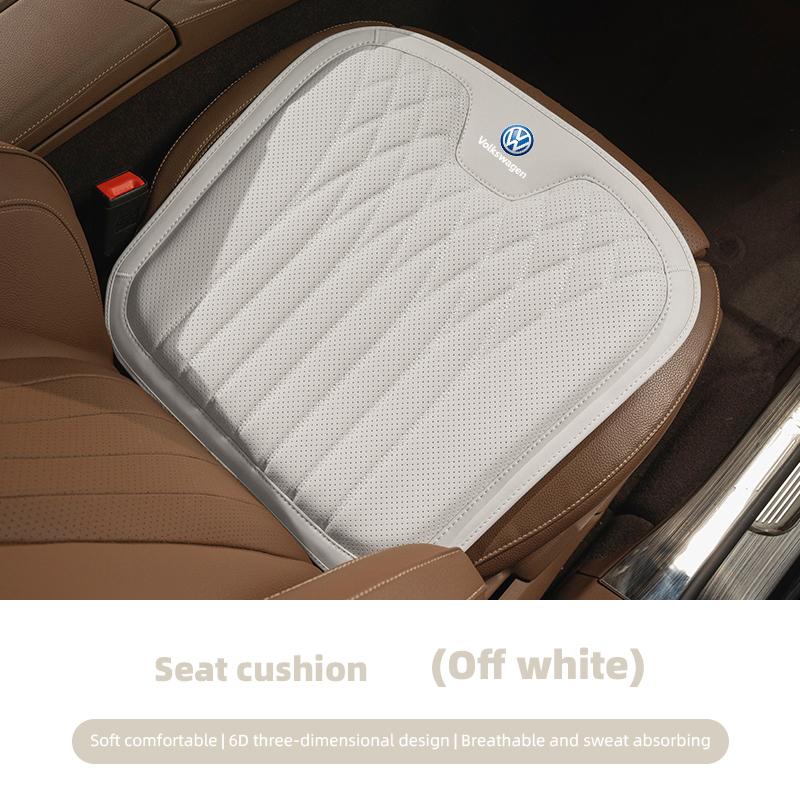 Hijk1 VW Car Leather Seat Cushion Lumbar Cushioning Soft Pad For Volkswagen Polo Golf GTI CC Tiguan Arteon Passat Jetta Touareg ID.3