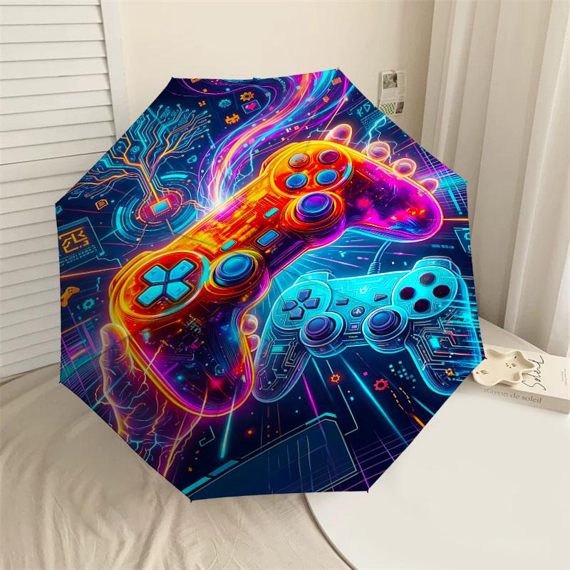 

1PC Gamepad Controller Umbrella-8-Rib Reinforced, Automatic Open, Lightweight & Durable, Fashion Accessory for Outdoor, J0419