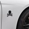 3D Kovová Lebka Hlava Kost Logo Vozidlo Auto Příslušenství Znak Nálepka Černá GZW
