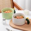 ZISIZ Cactus Ceramic Noodle Bowl with Lid