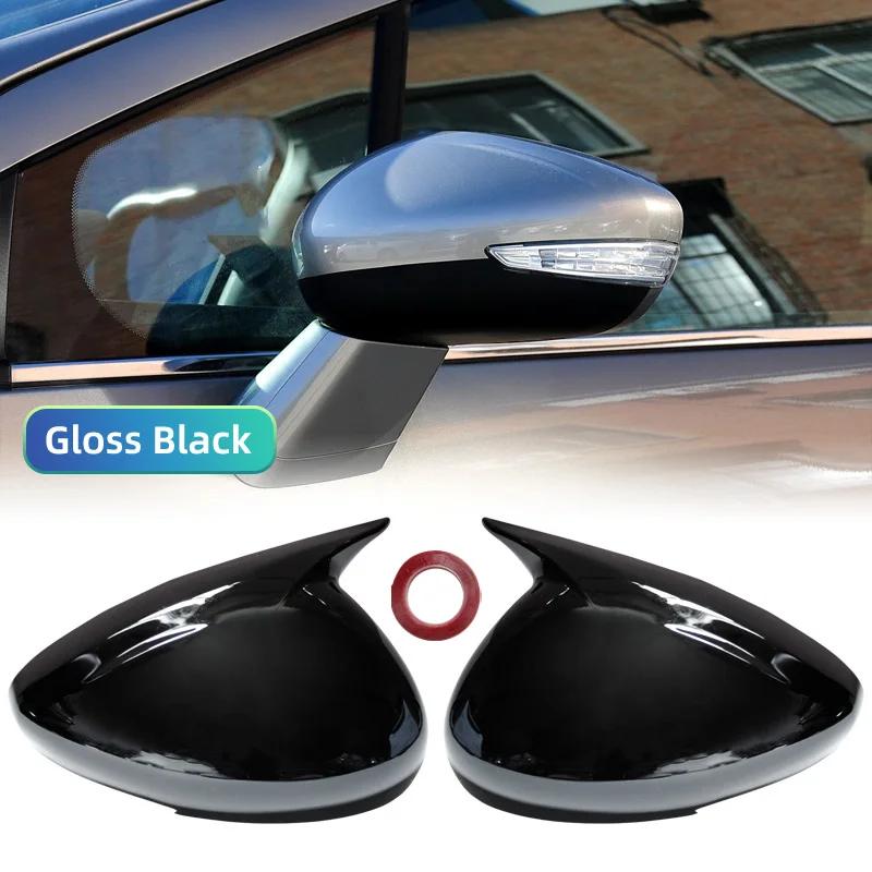 

Black/Carbon Look Car Side Rear View Mirror Covers For Peugeot 408 2013 Replacement Mirror Caps