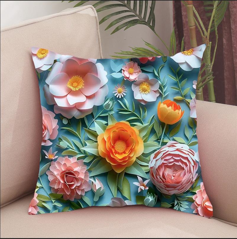 New Flower Pillow Cover 3D Digital Printing Home Decoration Pillow Sofa Pillow Cushion Cover