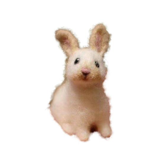 Rabbit Ornament Handmade Decorative Easter Needle Felted Baby Bunny Statue Home Supplies