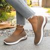 Women Shoes Orthopedic Knit Walking Shoes Breathable Slip-On Loafers Soft Non-Slip Wedge Sneakers Comfortable Casual Footwear