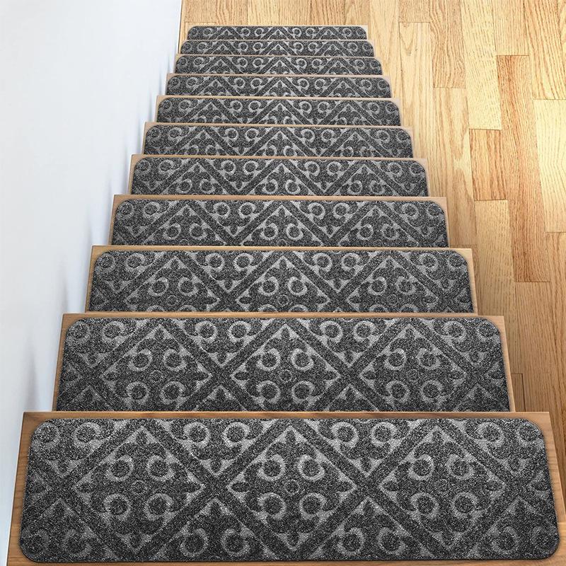 Embossed Non-Slip Self-Adhesive Stair Mats - Dirt-Resistant Floor Stickers