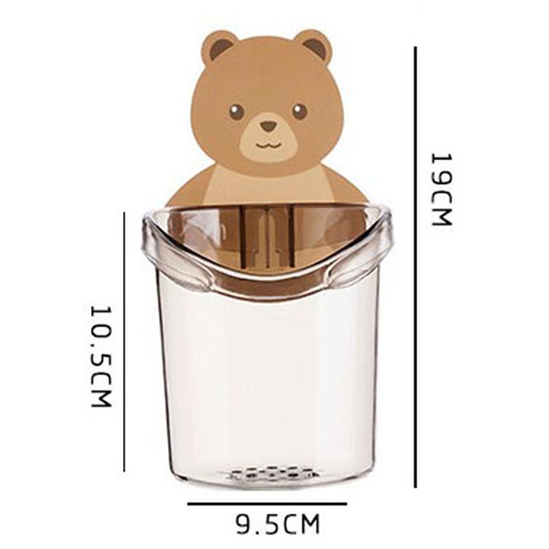 Teddybär Wandmontierter Zahnbürstenhalter Becher Aufbewahrungsregal Badezimmerzubehör