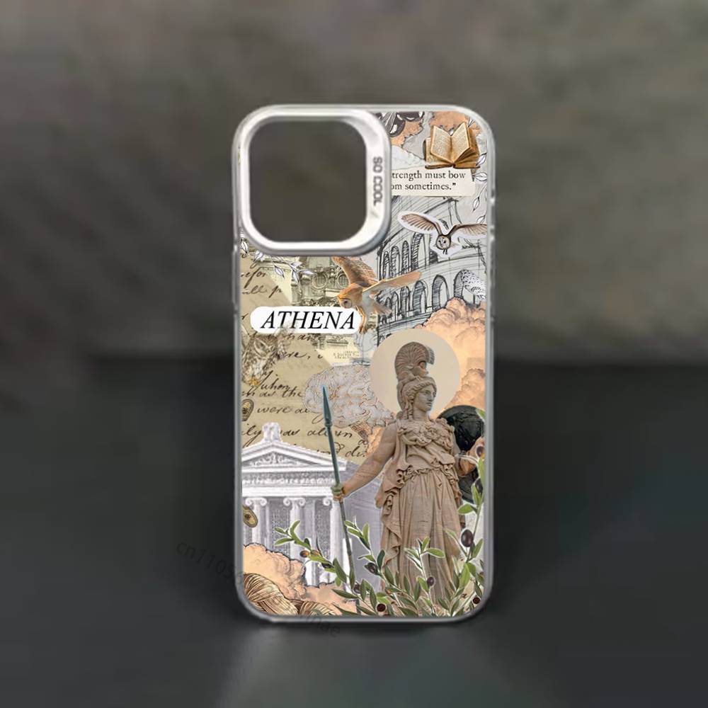 Abstract Greek Mythology Athena phone Case for iPhone 17 11 12 Pro Max Plus Mini Air SE 16e 14 15 16 13 Soft Shell