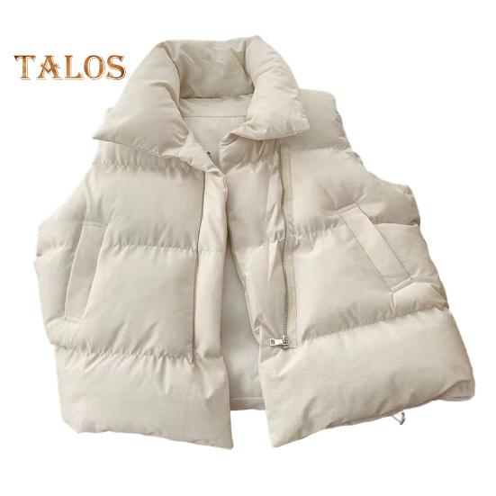 

Зимний женский жилет, пальто, утолщенный, с застежкой-молнией, отложным воротником, без рукавов, однотонный, с защитой от ударов, сохраняющий тепло, уличный пуховик M белый