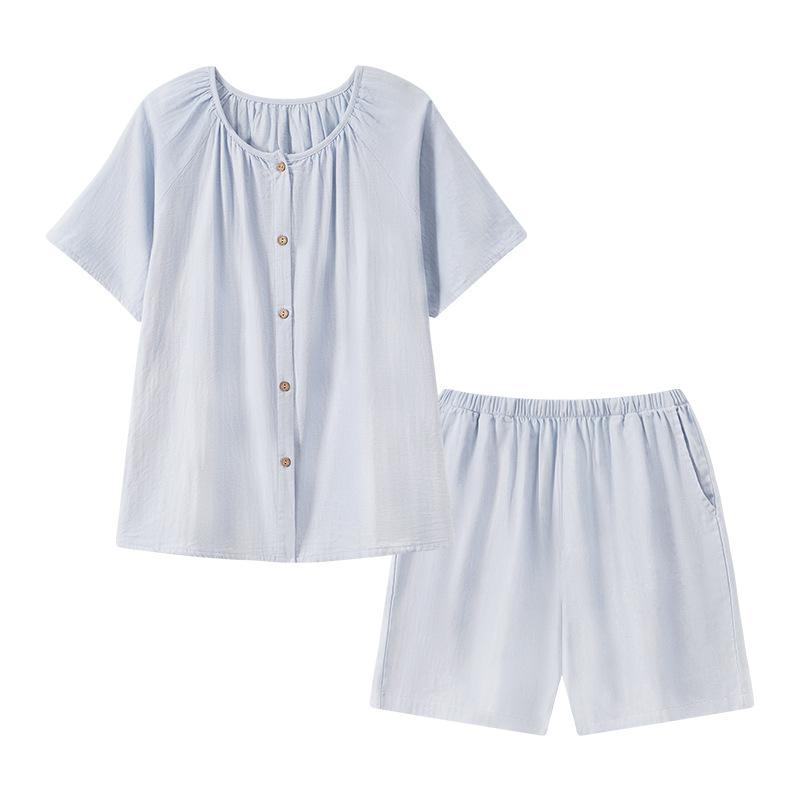 Pajamas women's summer pure cotton short-sleeved shorts thin casual relaxation cotton large size can be worn outside loungewear set