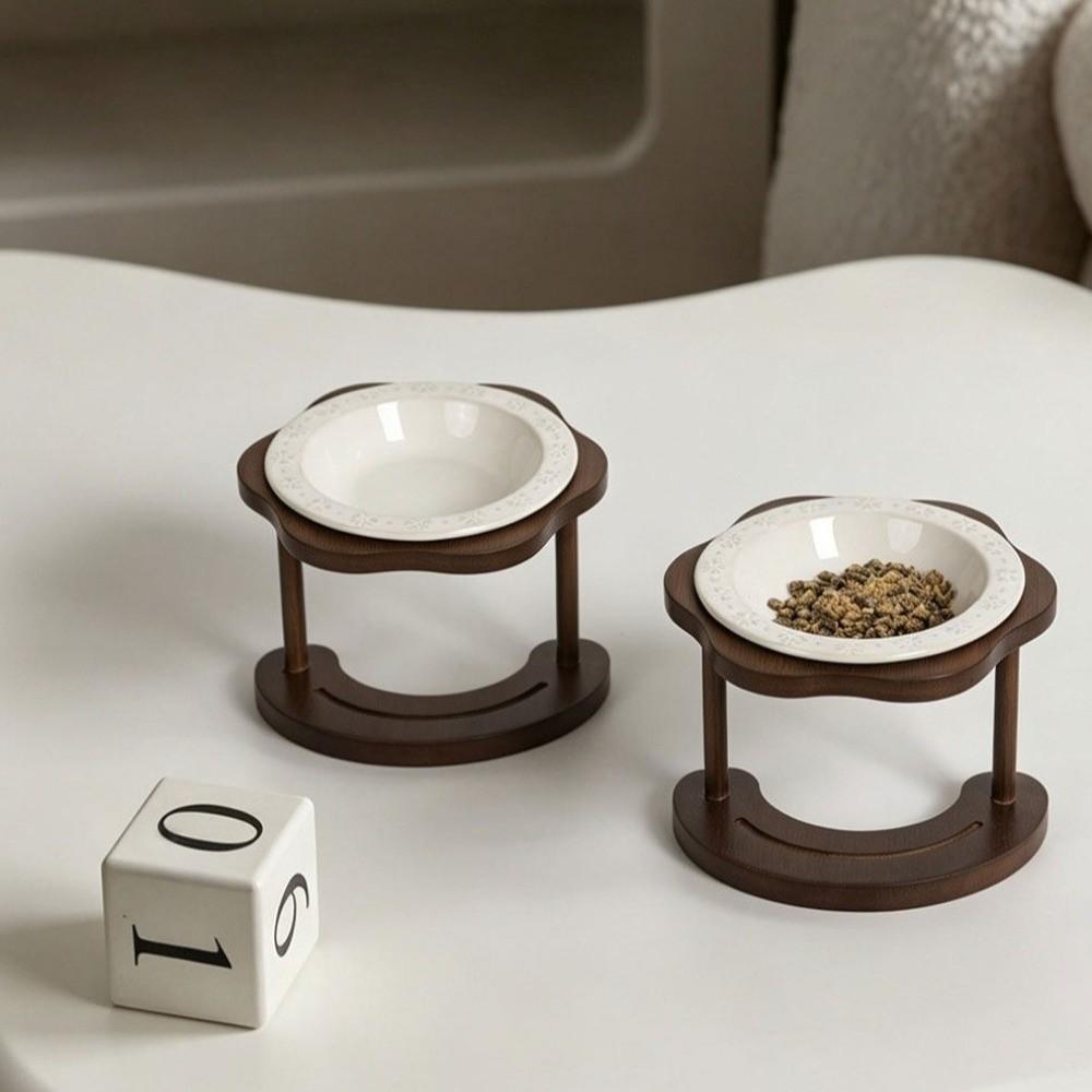 Detachable Elevated Cat Water Bowl Anti Slip Raised Dog Food Bowl Ceramic Cat Bowl Pet Supplies