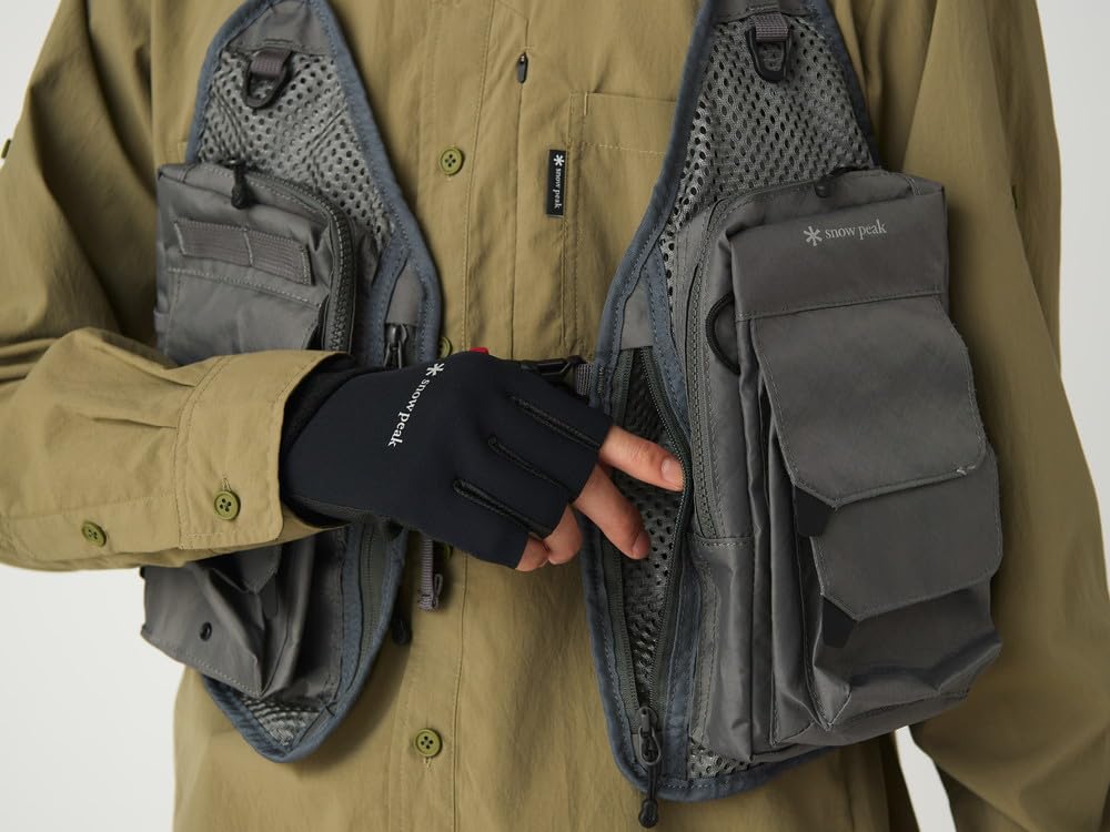 Snow Peak SP FF Joint System Vertical Strap Mesh Vest Vest for Men and Grey One SPF-JK-25AU903 Women,