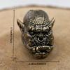 1pc Orc Head Statue Hell Roar Brass Knife Bead EDC Outdoor DIY Accessories Woven Lanyard Pendant Jewelry Punk Bracelet Charms