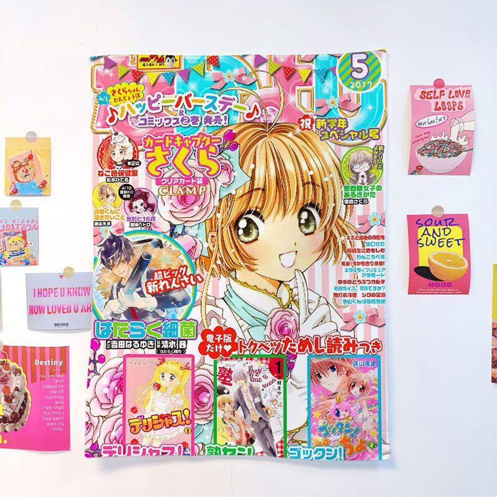Vintage Japanese High Saturation Magazine Poster Tapestry Wall Decor for Dormitory Bedroom Headboard Artistic Home Decor