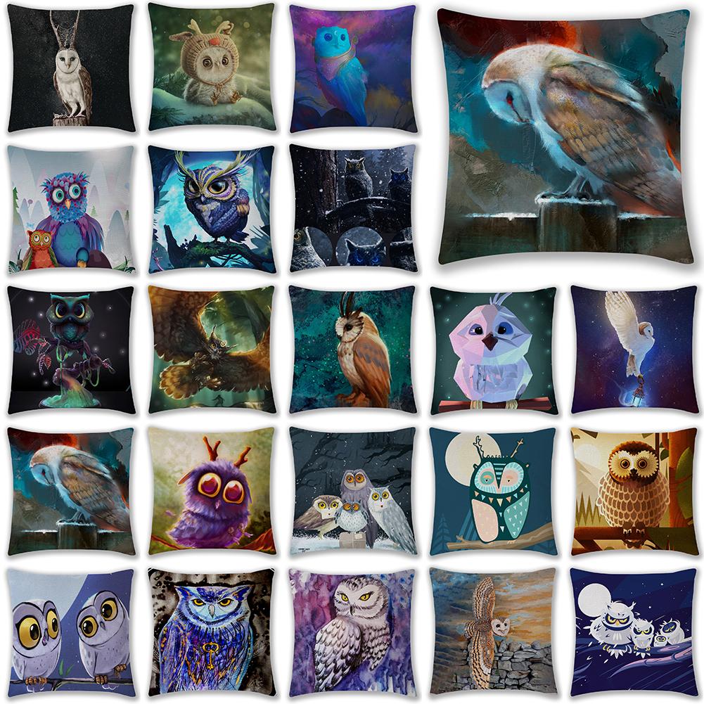 Vintage Cotton Owl Linen Pillow Case Sofa Waist Throw Cushion Cover Home Decor Vintage Cotton Owl Linen Pillow Case Sofa Waist Throw Cushion Cover Home Decor