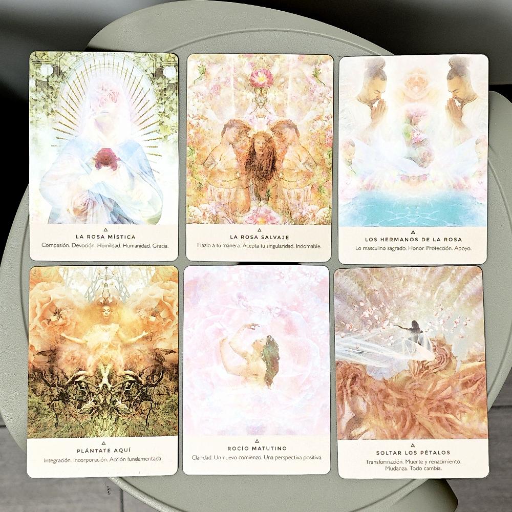 10.4*7.3cm Rose Oracle Spanish Edition 44 Pcs Oracle Cards