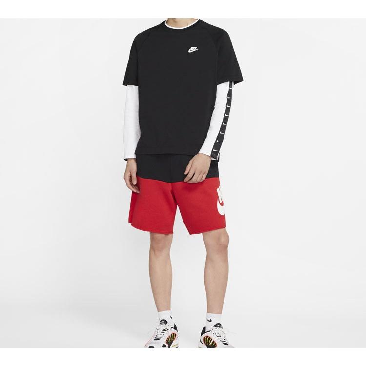 Nike Large Logo Sports Shorts Black Red Blackred Men's CJ4353-011