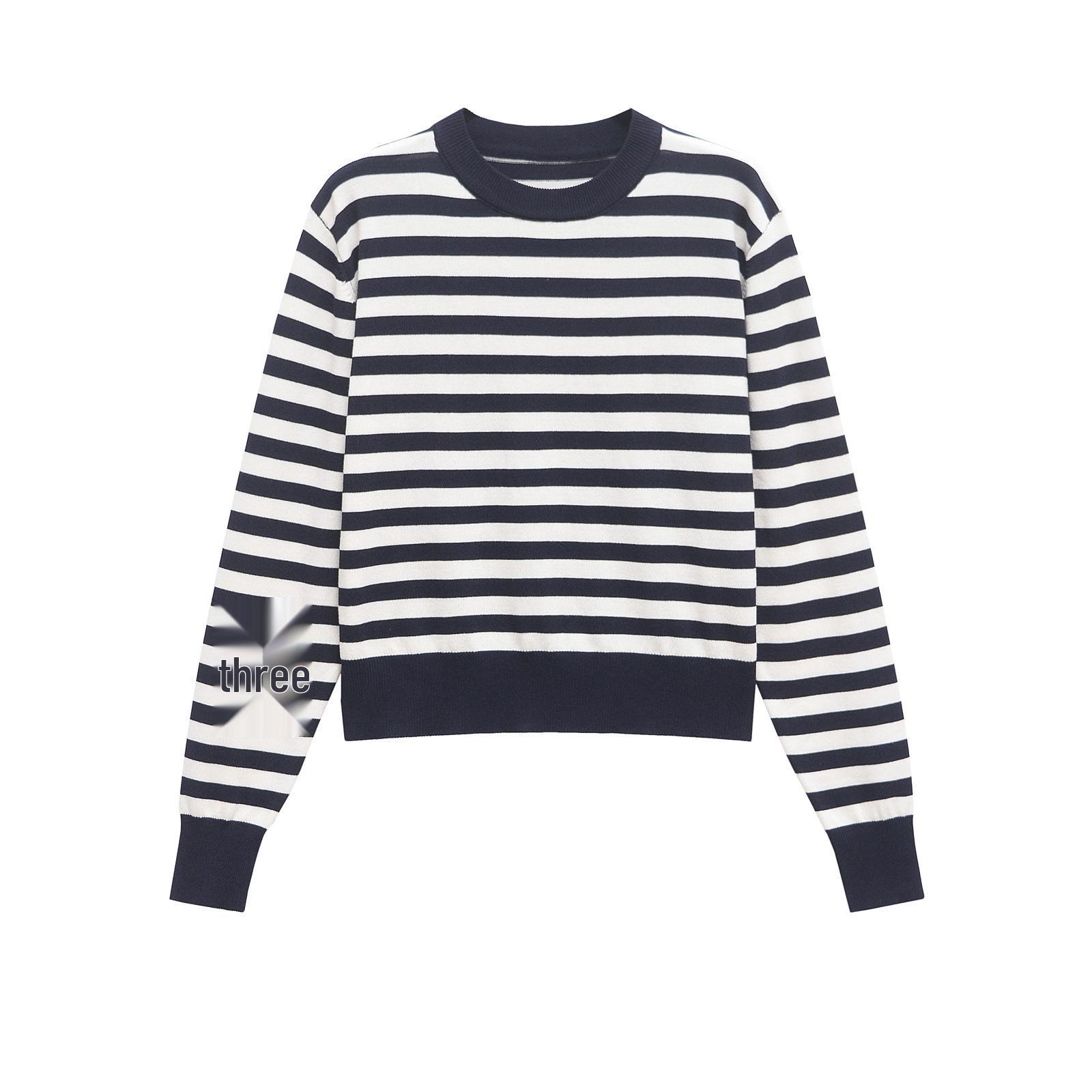 

Весна 2025 Женский полосатый спортивный трикотаж с длинным рукавом Small