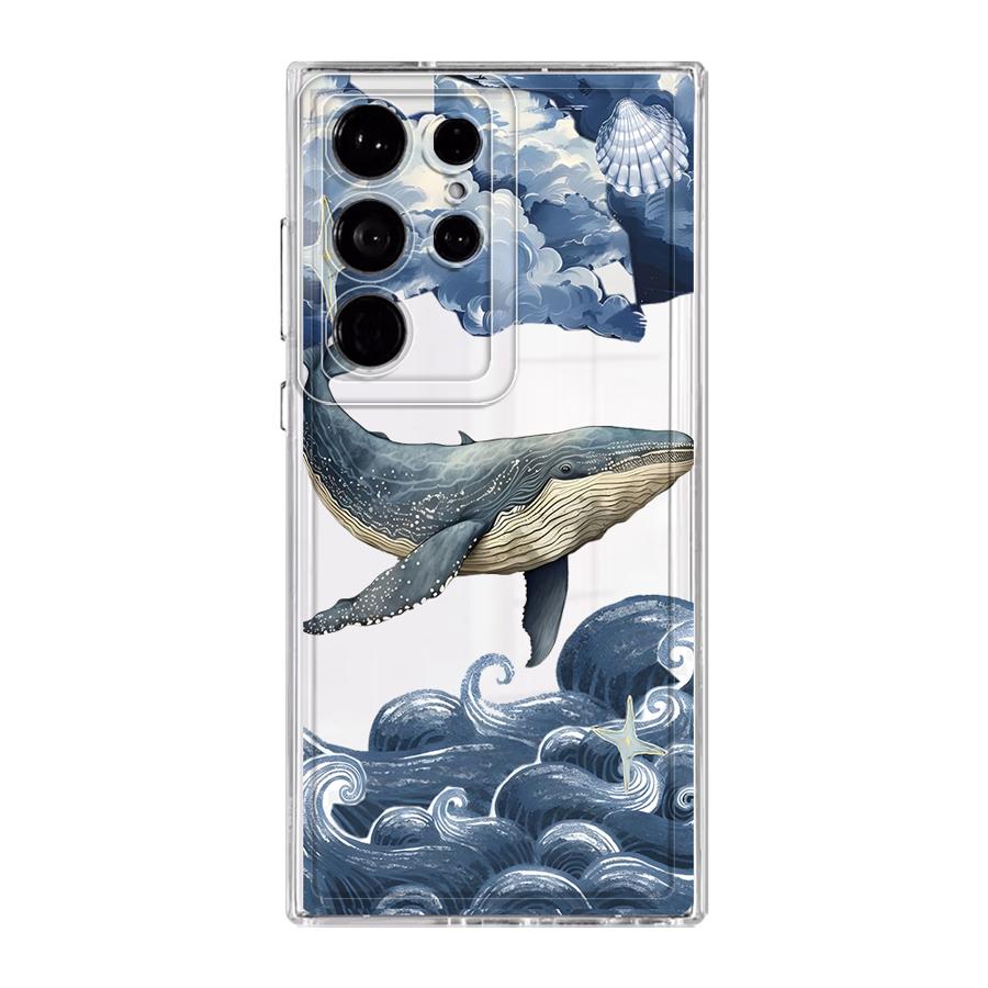 Case for Samsung Galaxy S26 S21 S23 Ultra S25 Edge S20 Plus Note 20 Ultra 10 S24 S22 FE Phone Cover Marine Animals