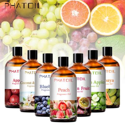 PHATOIL 100ML Strawberry Pineapple Passion Fruit Essential Oil Aromatherapy Air Fresh Diffuser Coconut Apple Mango DIY Fruit Perfume Fragrance Oil