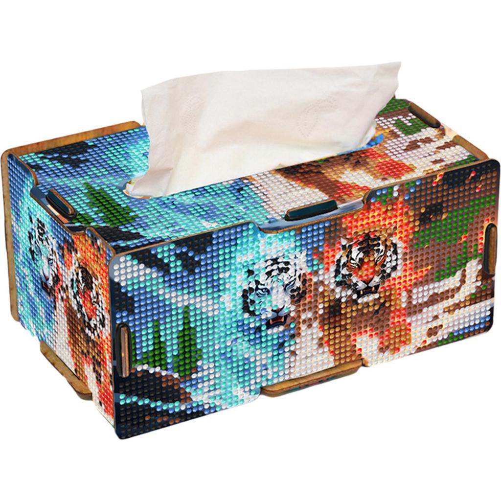 Diamond Painting Tissue Box Kits Diamond Art Tissue Box DIY Diamond Desk Decorative Tissue Box for Living Room Bedroom Bathroom