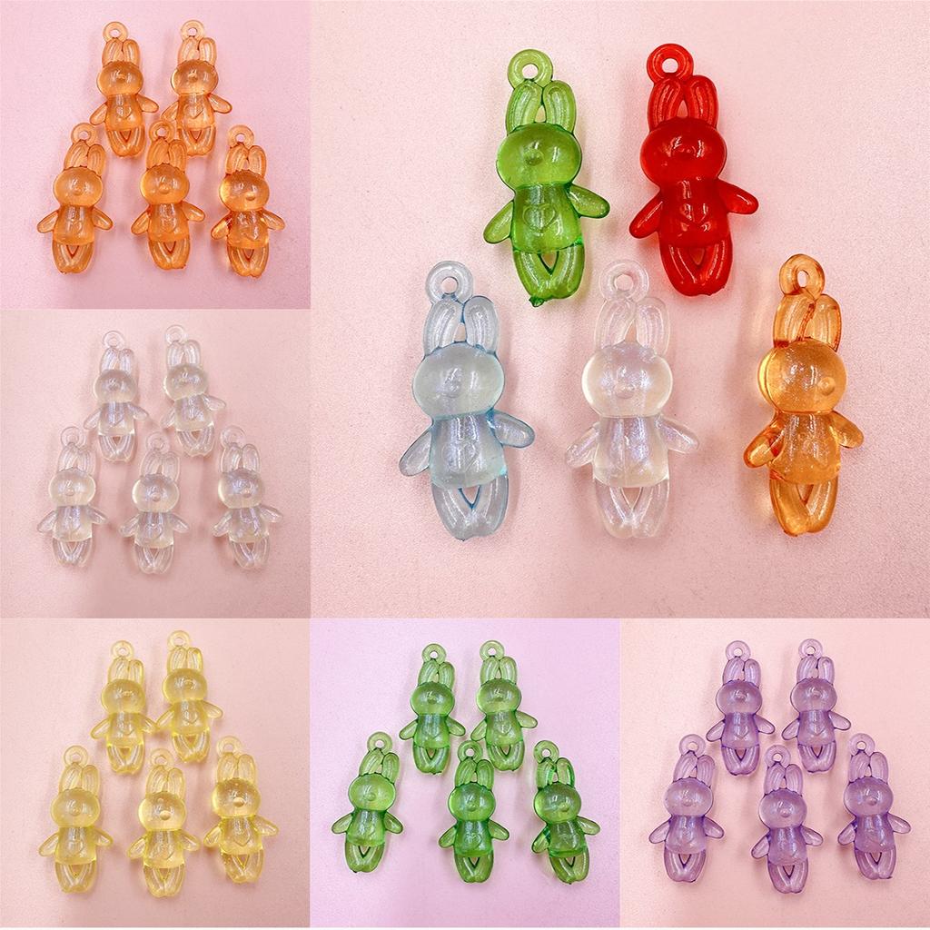 Einfache Mode Mode Acryl stehend Kaninchen DIY für Schmuck Herstellung Anhänger handgefertigten Material 5 Stück 23 * 46,5 mm Perlen exquisiten Schmuck