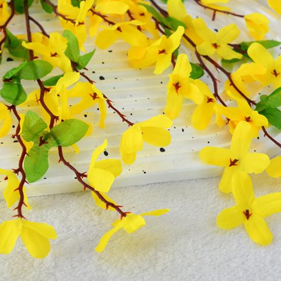 Se stonkem realistické falešné hedvábně žluté květy domácí kancelářský stůl středobodem umělé květinové větve květinové