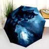 Dog with the Moon  pattern, automatic folding umbrella, portable and foldable design, 8 ribs, a Christmas or birthday gift.