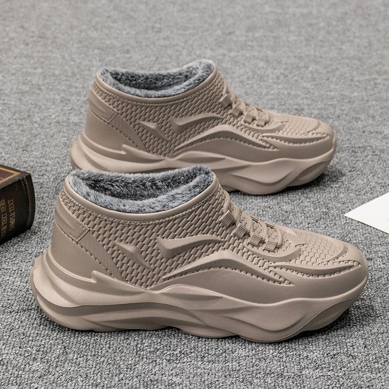 Waterproof Snow Boots Men's Winter Plus Velvet Thickened Warm Outer Wear Water Shoes Rain Boots Rain Boots One Pedal Cotton Shoes