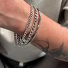 3Pcs/Set Stainless Steel Punk Cuban Chain Bracelet For Men Minimalist Silver Color Hip Hop Bracelet Party Jewelry Gifts