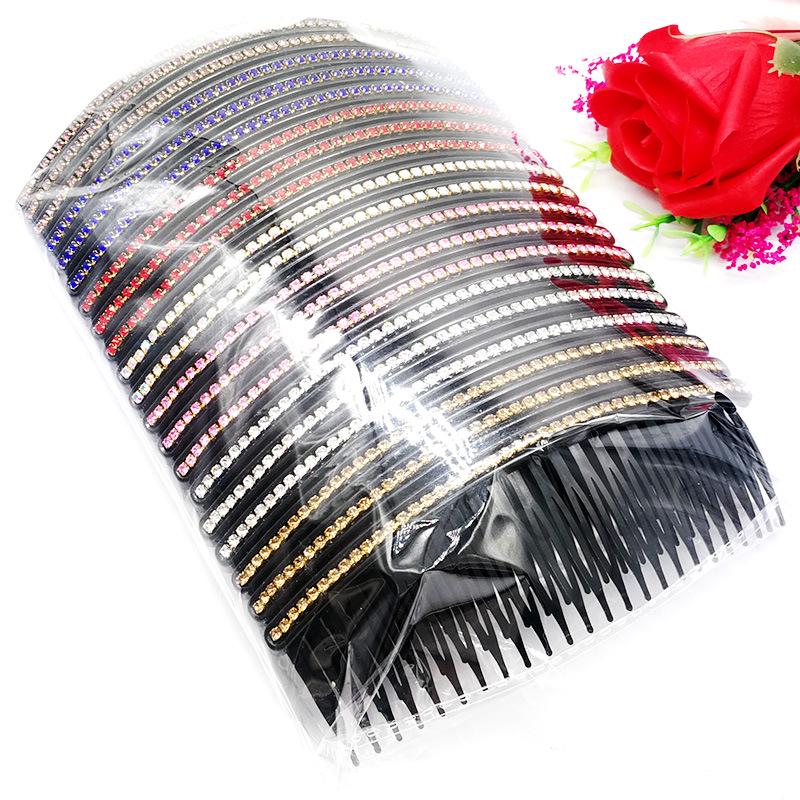 Shiny Multi-Tooth Hair Styling Comb with Color Diamond Hairband
