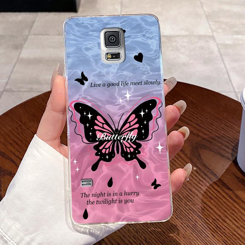 For Samsung Galaxy S5 SV GT-I9600 G900F S5 Neo Silicone Aesthetic Fashion Cute Cat Soft TPU Back Cover Transparent Phone Case