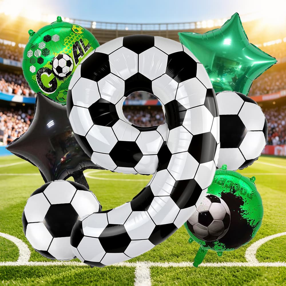 Football Digital Balloon Party Decoration Balloon Football Printed Digital Balloon 0-9 for Football Theme Birthday Party Balloon