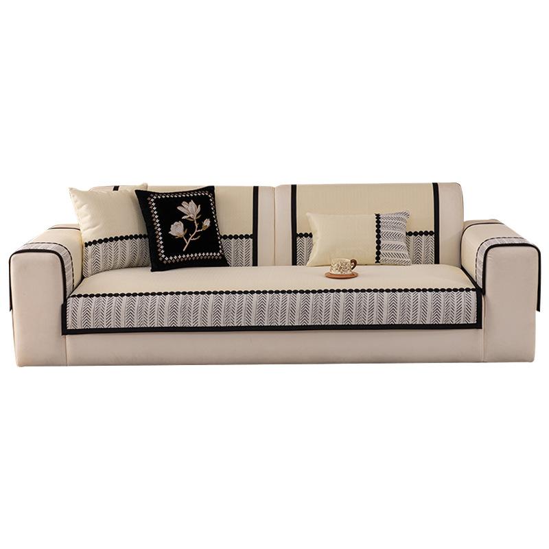 Sommermatte Sofakissen Neue Eis-Seide Kühle Sofabezug Einteilig Gerade Rutschfestes Sofakissen