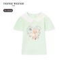 Teenie Weenie Kids Girls' Butterfly Floral Flutter Sleeve T-Shirt