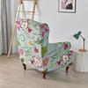 Stretch Wing Chair Cover Elastic Floral Armchair Covers Wingback Sofa Slipcover With Seat Cushion Cover Furniture Protector