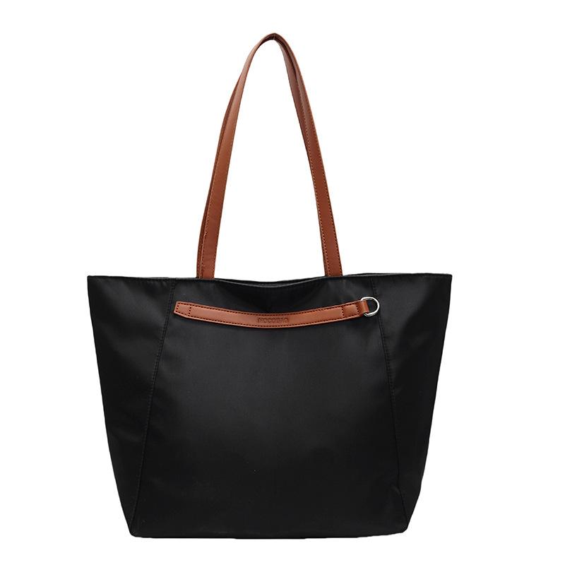 

Большая вместительная сумка-тоут с цветными блоками для подмышек, женская сумка через плечо чёрный