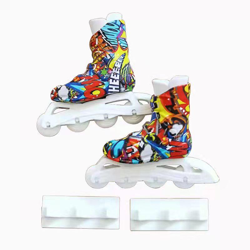 Mini Ice Skates and Finger Roller Skateboard Toy Set with Accessories