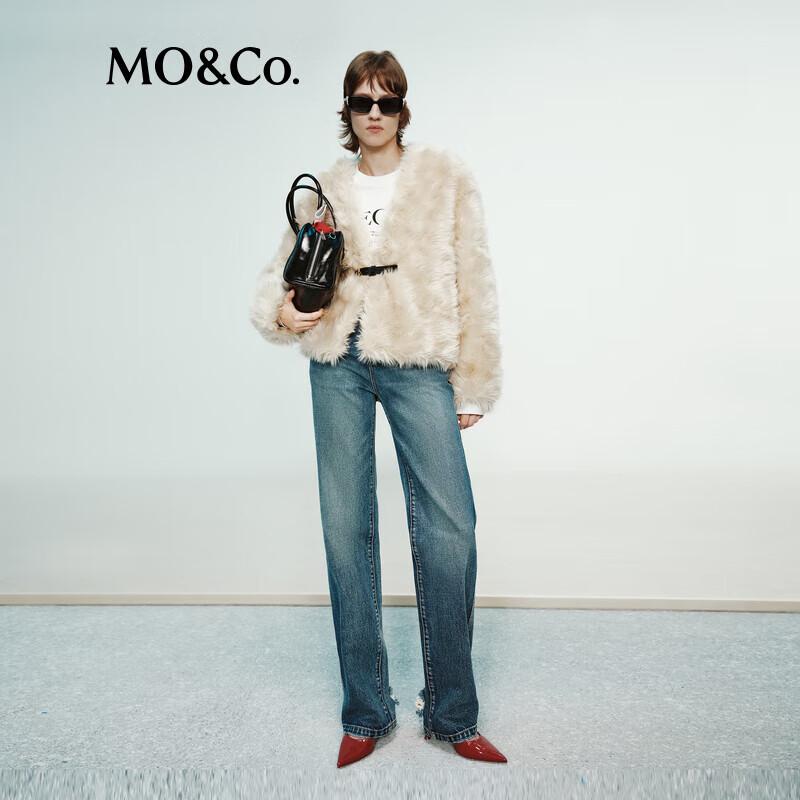 MO&Co. RECTO Collaboration Plush Collarless Short Jacket