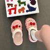 Cartoon cherry breathable hollow sandals summer new fashion versatile casual thick sole heightening hole shoes women