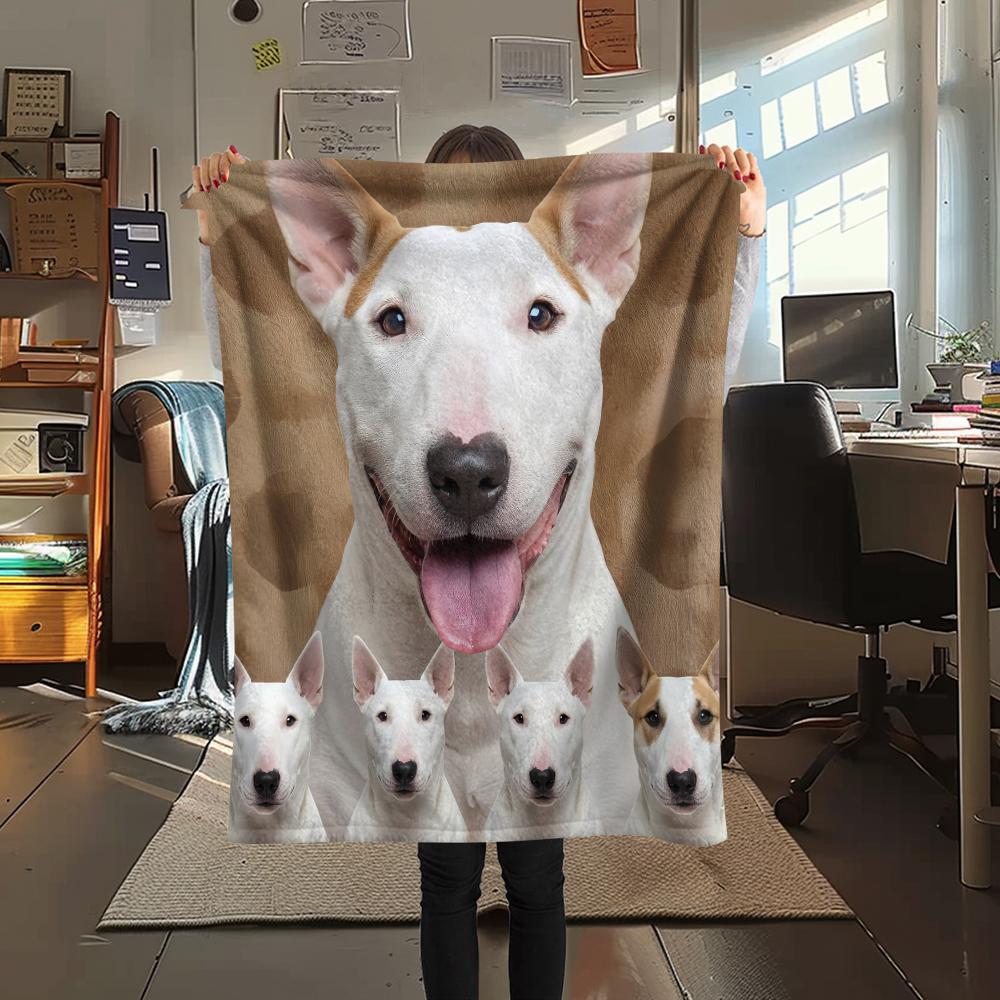 1 Stück Shiba Inu Bullterrier Druck Flanelldecke, Hohe Qualität, Bequem für alle Jahreszeiten, Heimdekoration, Wärme und Komfort, Perfekt für Geschenke