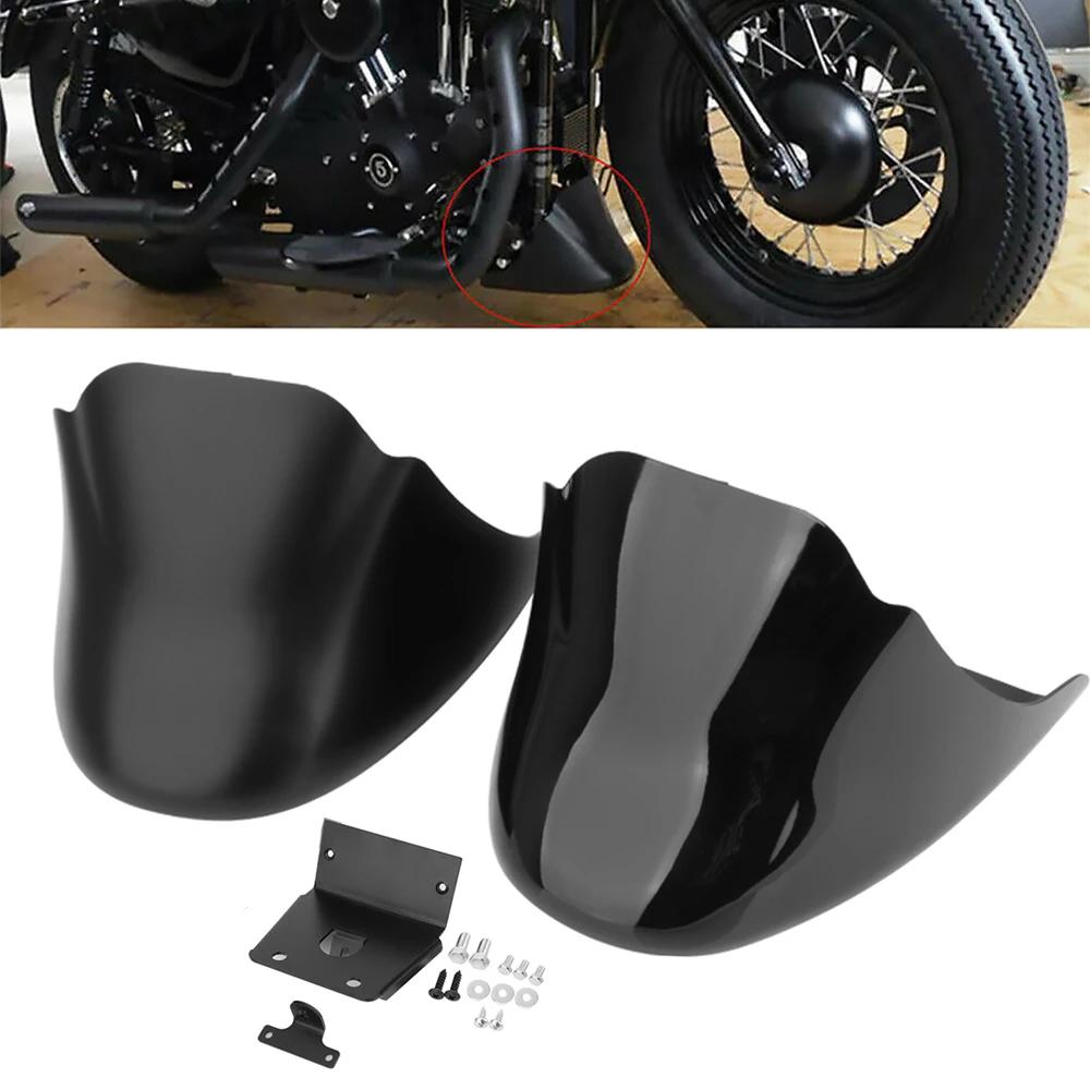 Motorcycle Front Chin Fairing Bottom Spoiler Black Mudguard Air Dam For Harley Sportster XL Iron 883 1200 XL883 XL1200 2004-2026