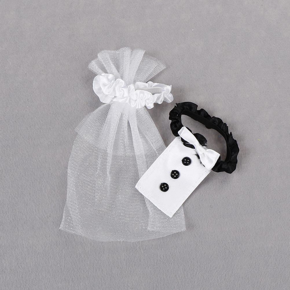 2pcs /Lot Wedding Bride Groom Dress Wine Cups Wraps Champagne Glass Bottles Cover Wedding Party Events Decoration Ornaments 