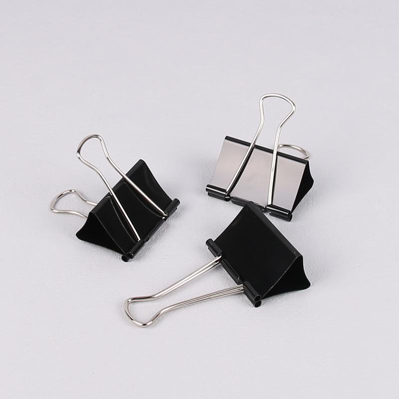 Black Stainless Steel Long-tail Clips of 15mm 19mm 25mm 32mm 41mm and 51mm in Multiple Specifications for Bulk Ticket Clips