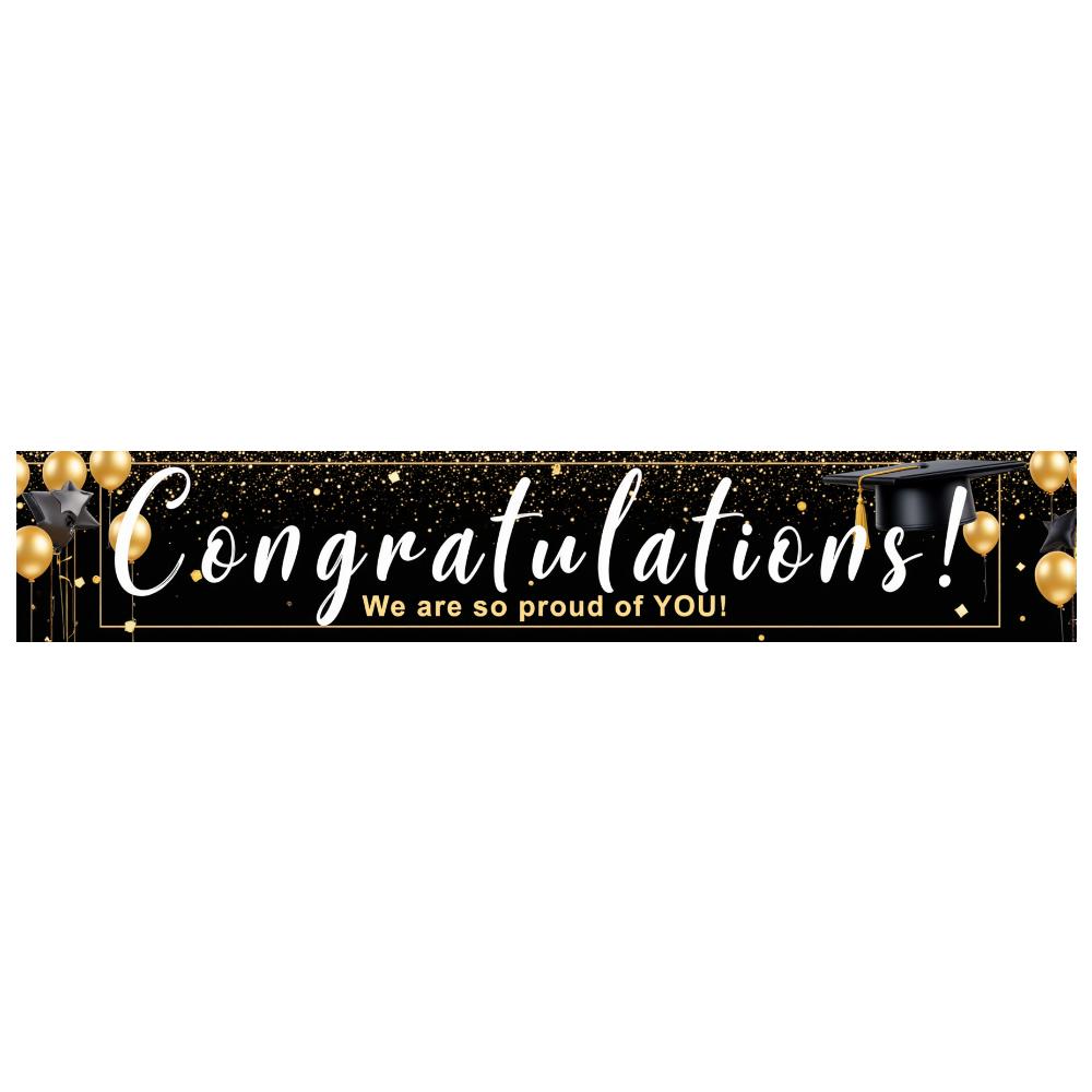 Festive Look Academic Achievement Banner Congratulations Sign Graduation Party Decor for Academic Celebration Photo Backdrop