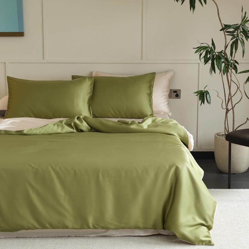 1PC Mulberry Silk Duvet Cover Quilt Cover Solid Color Smooth Comforter Cover with Zipper Closure Double King Queen Size Bedding